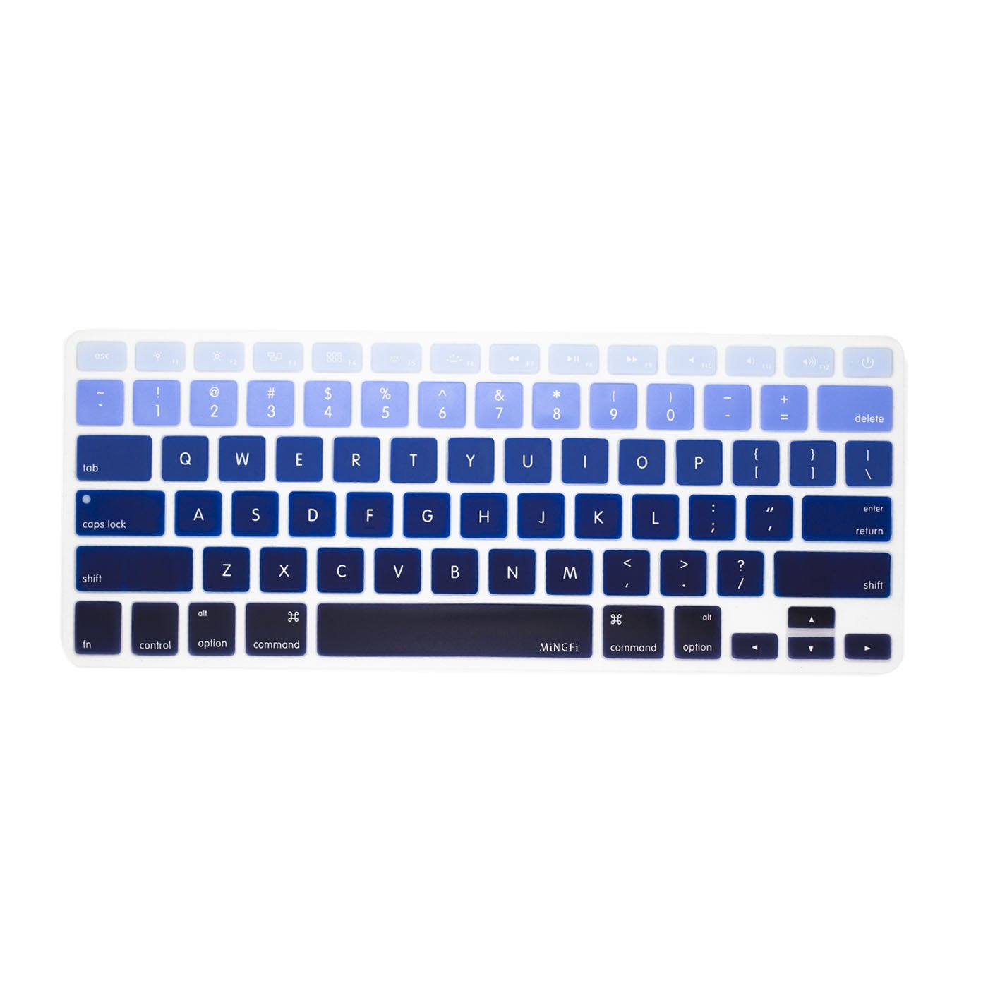 MiNGFi English QWERTY Silicone Keyboard Cover for MacBook Pro/Air (2008-2015) Model A1278 A1286 A1369 A1398 A1425 A1466 A1502 US keyboard layout - Blue Gradient