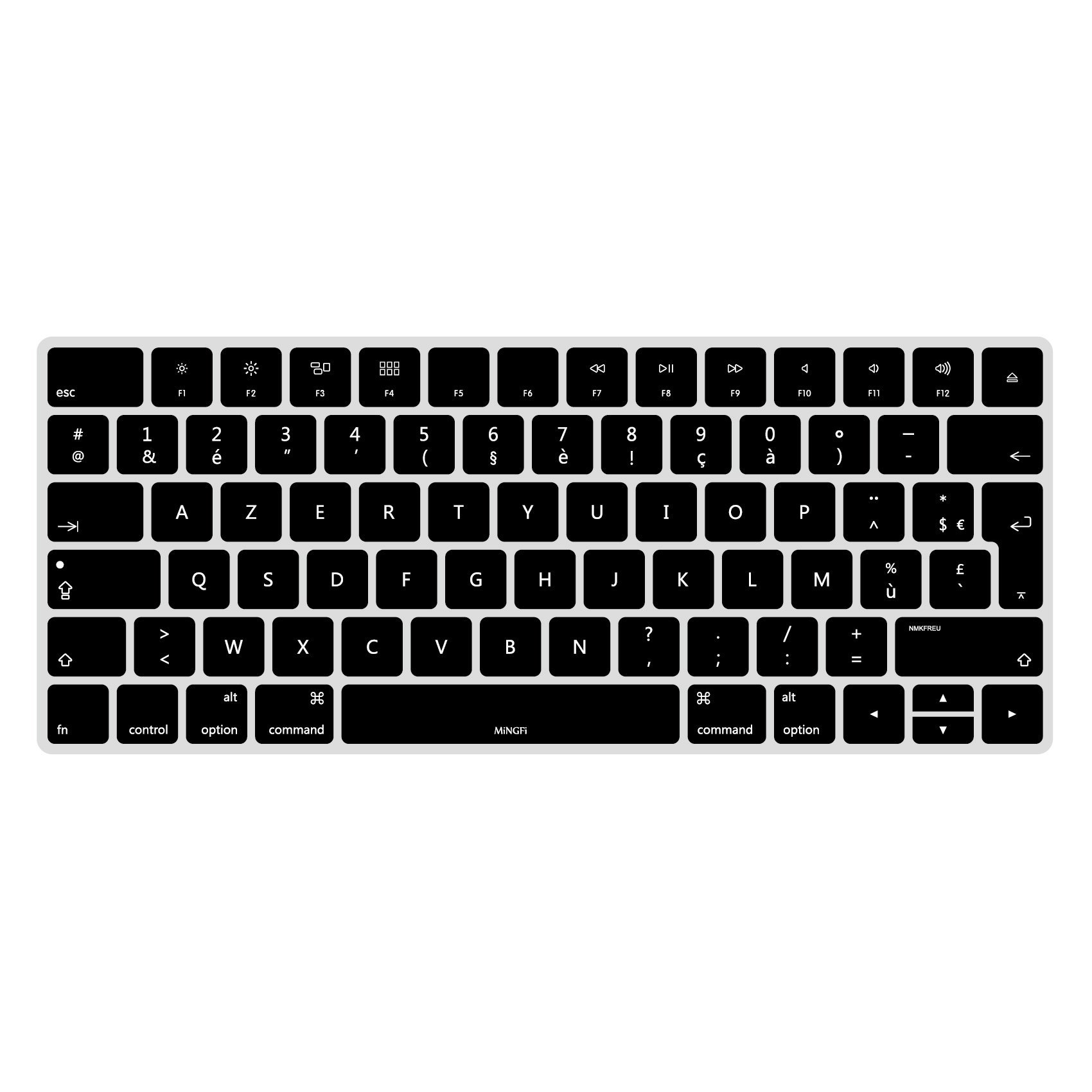 MiNGFi French AZERTY Silicone Keyboard Cover for Magic Keyboard (2015+) A1644 EU/ISO Keyboard layout - Black