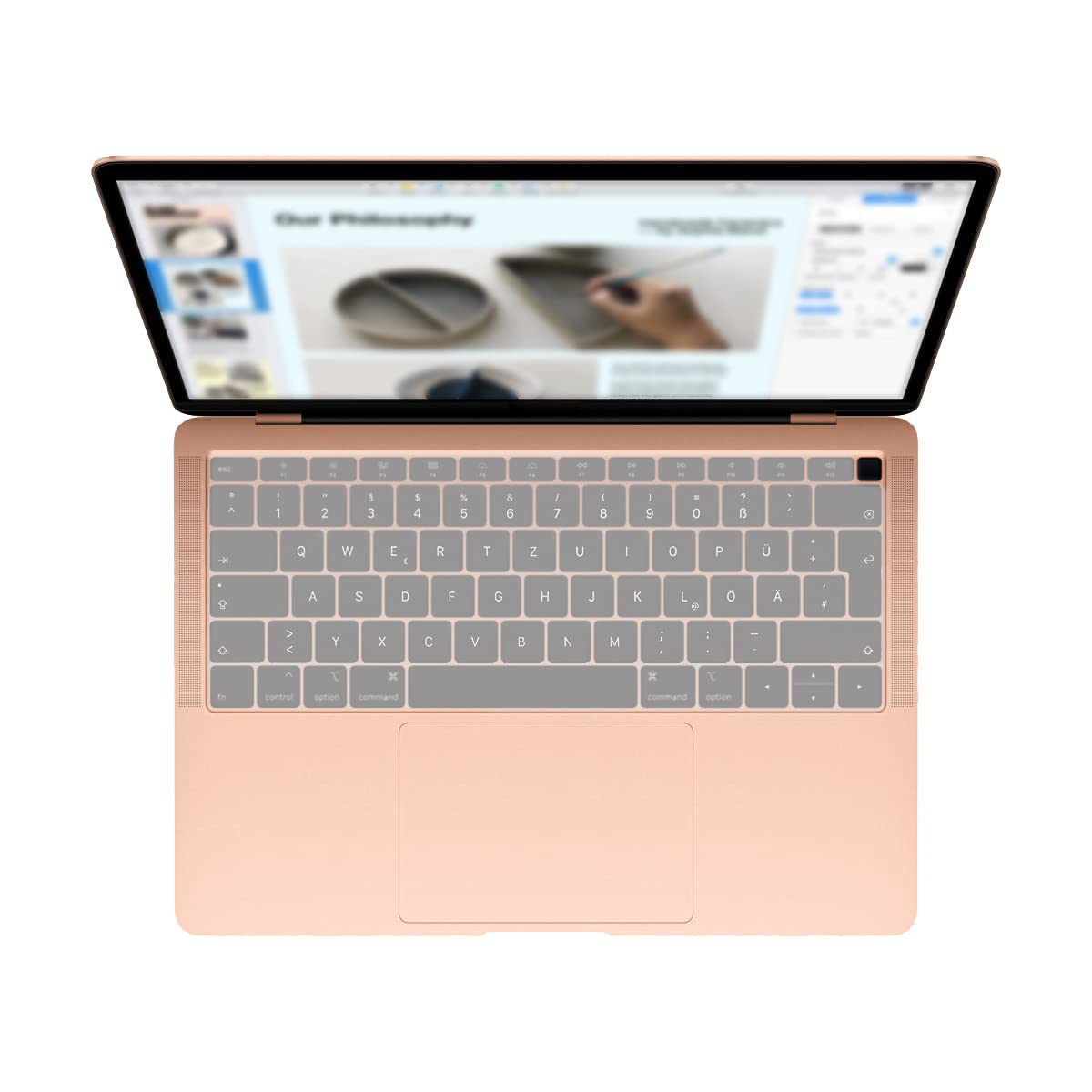 MiNGFi Silicone Keyboard Cover for MacBook Air 13" Touch ID Model A1932 (2018-2019) EU/ISO Keyboard layout - Transparent
