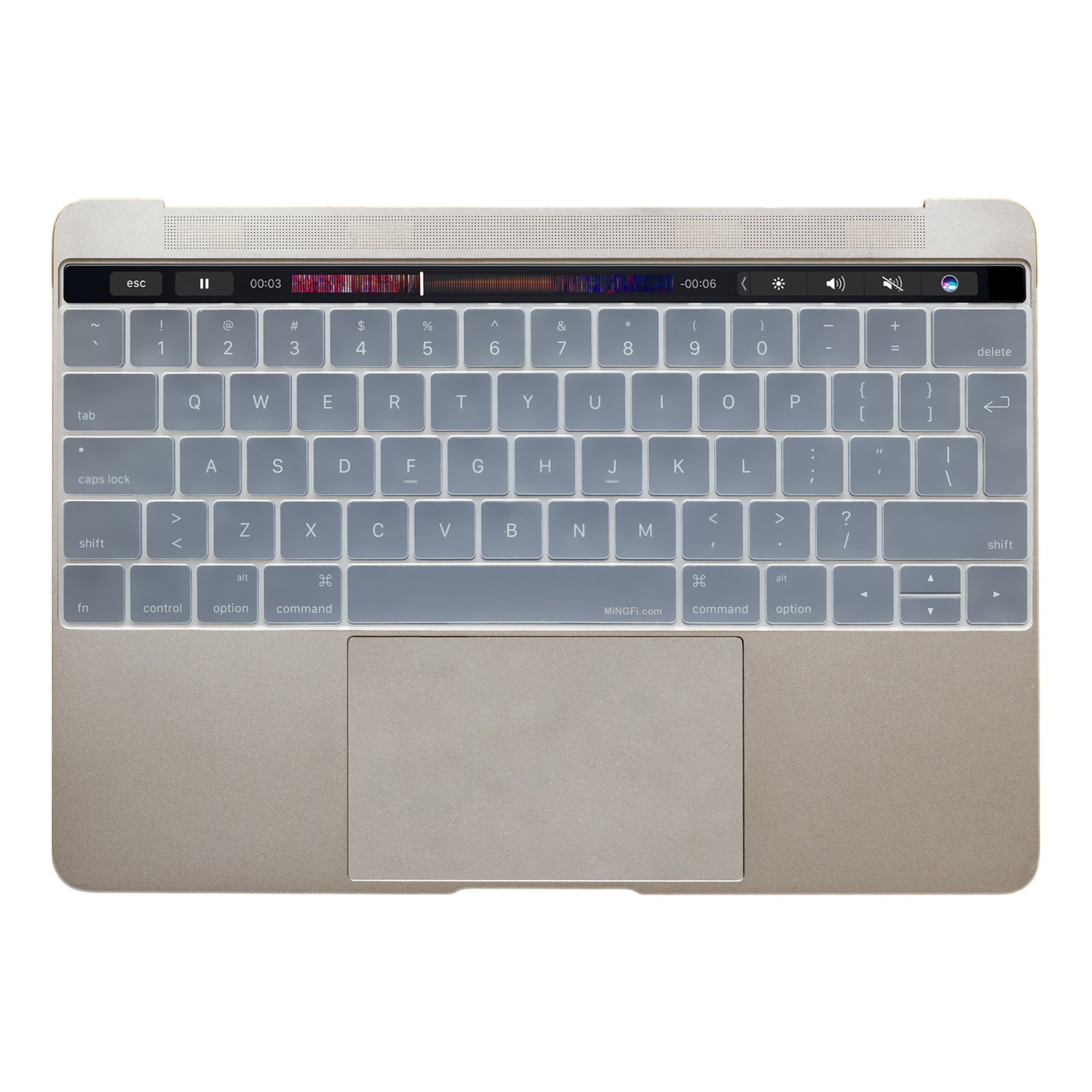 MiNGFi Silicone Keyboard Cover for MacBook Pro 13/15" Touch Bar (2016-2019) Model A1706 A1707 A1989 A1990 A2159 EU/ISO Keyboard layout - Transparent