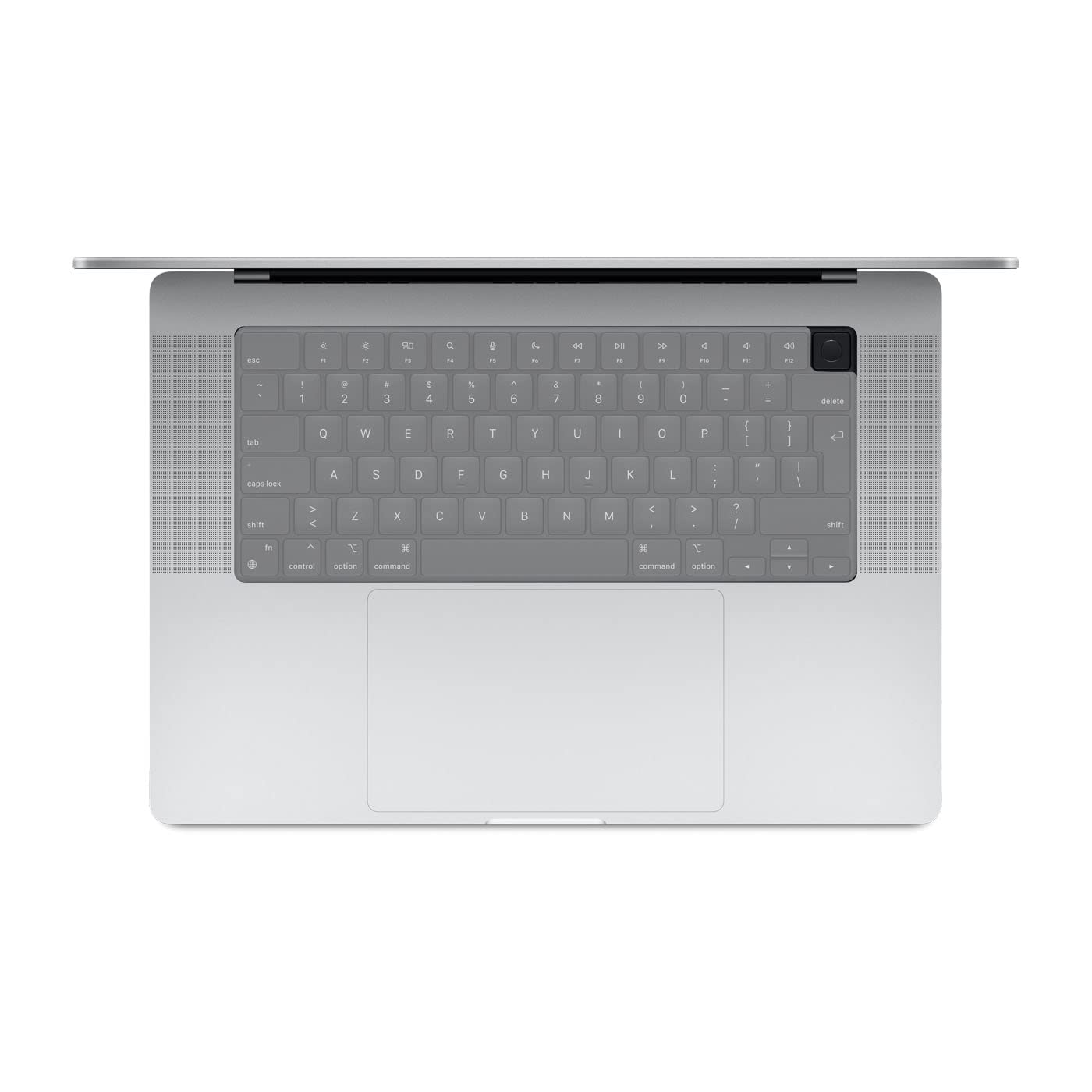 MiNGFi Silicone Keyboard Cover for MacBook Pro 14" A2442 (2021+) MacBook Pro 16" A2485 (2021+) M1 Pro/Max chip Touch ID EU/ISO Keyboard layout - Transparent