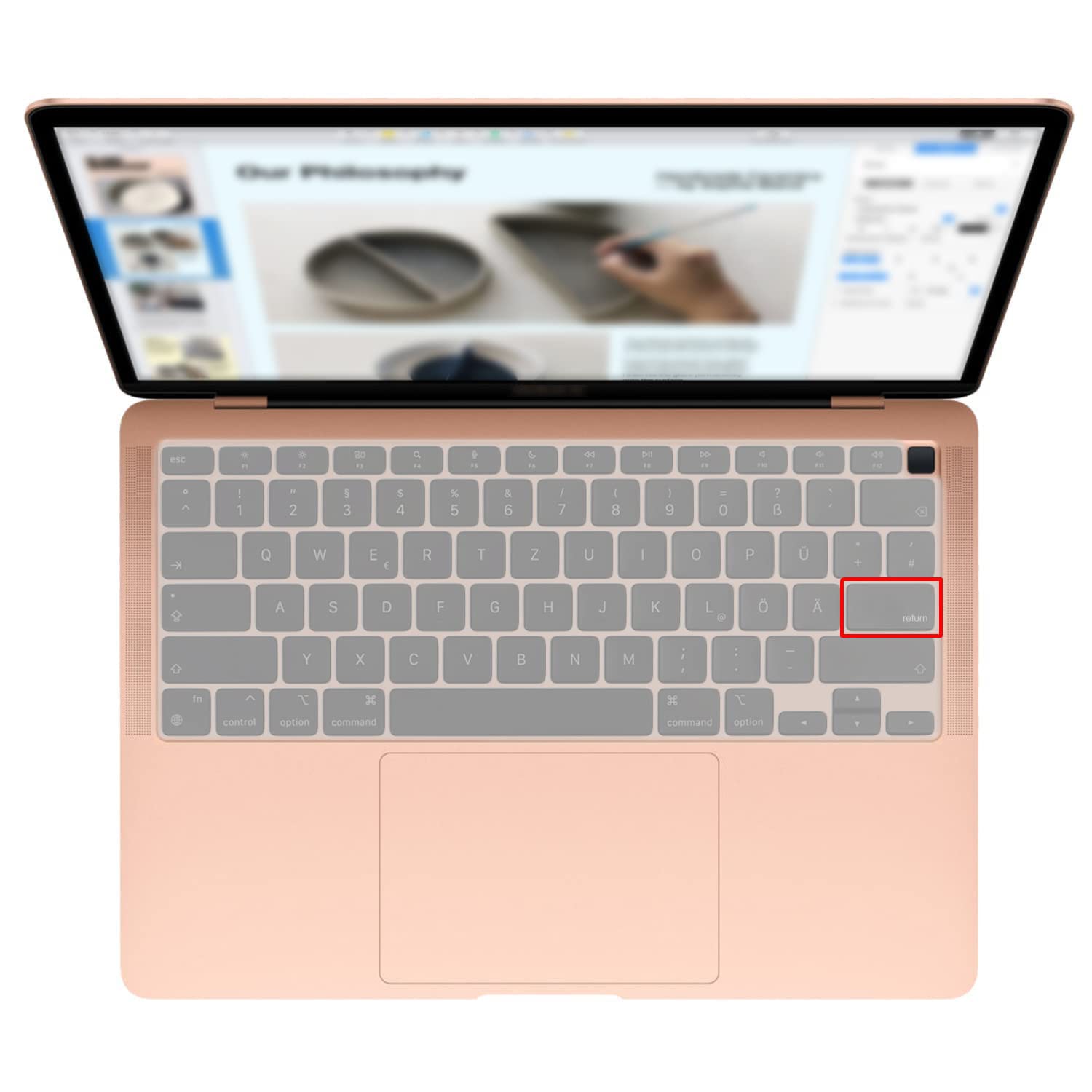MiNGFi Silicone Keyboard Cover for MacBook Air 13" Touch ID Model M1 A2337 A2179 (2020+) US keyboard layout - Transparent