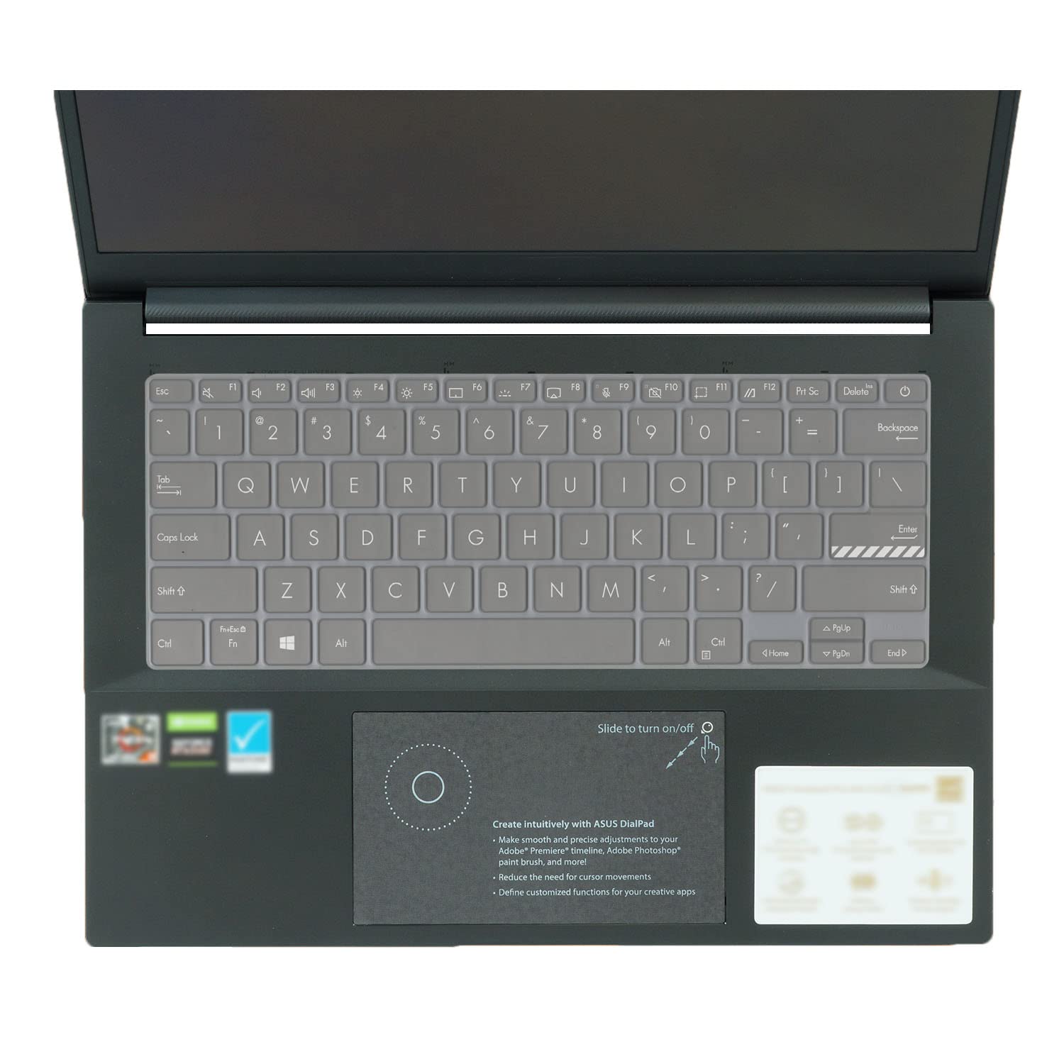 MiNGFi Silicone Keyboard Cover for ASUS Vivobook Pro 14 OLED K3400 M3401 14X M7400QC - Transparent