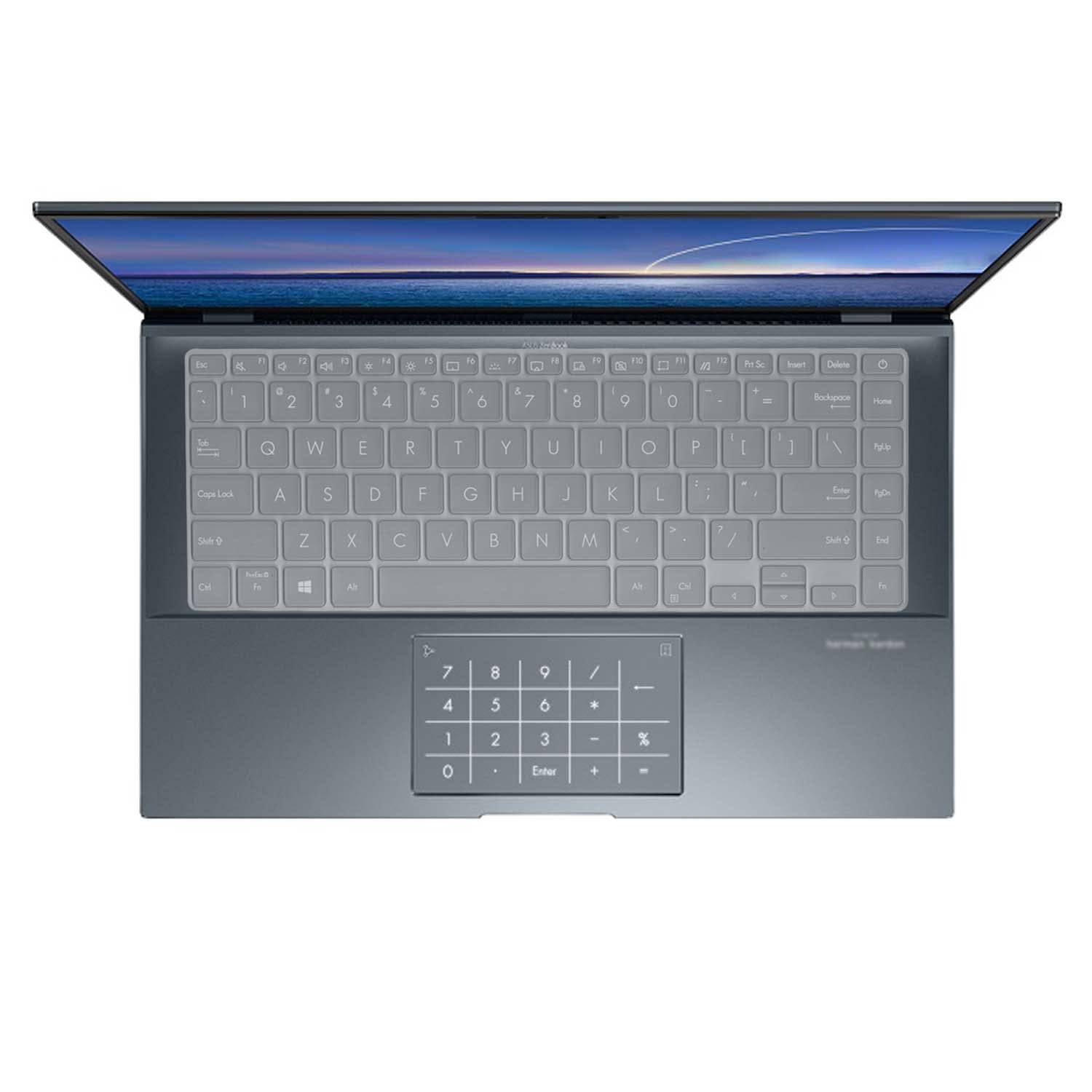 MiNGFi Silicone Keyboard Cover for ASUS E410 L410 VivoBook S14 S435 S433 M433 M413 X413 K413 Flip TM420 TP470 ZenBook Q407IQ UX435EG - Transparent