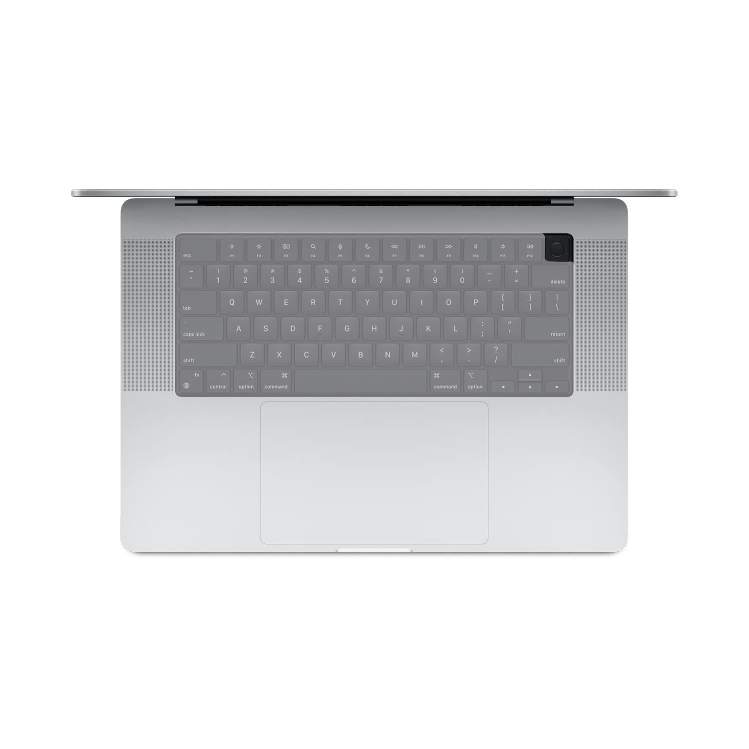 MiNGFi Silicone Keyboard Cover for MacBook Pro 14" A2442 (2021+) MacBook Pro 16" A2485 (2021+) M1 Pro/Max chip Touch ID US keyboard layout - Transparent